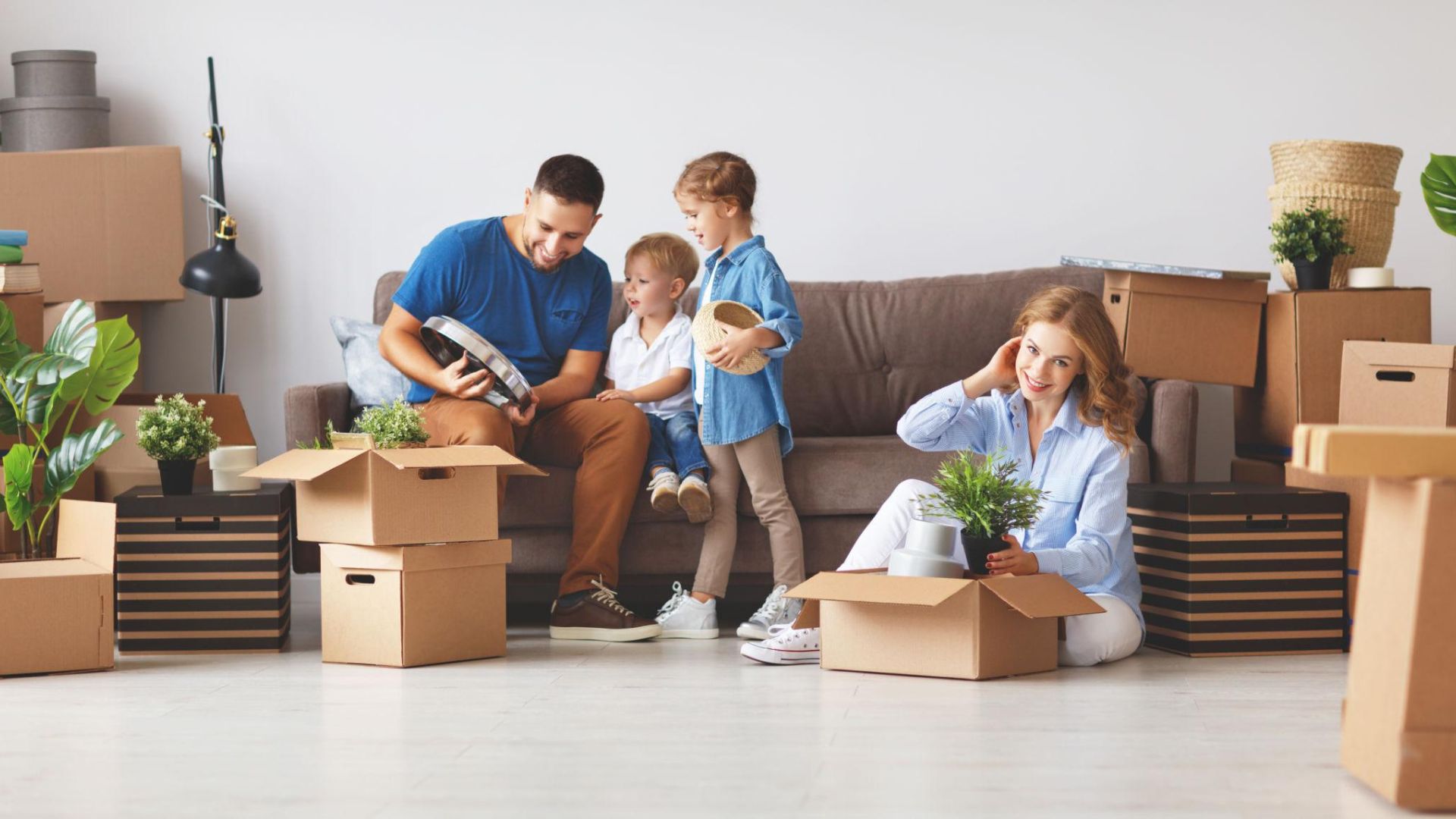 Dishes glassware and kitchen items packed securely into moving boxes