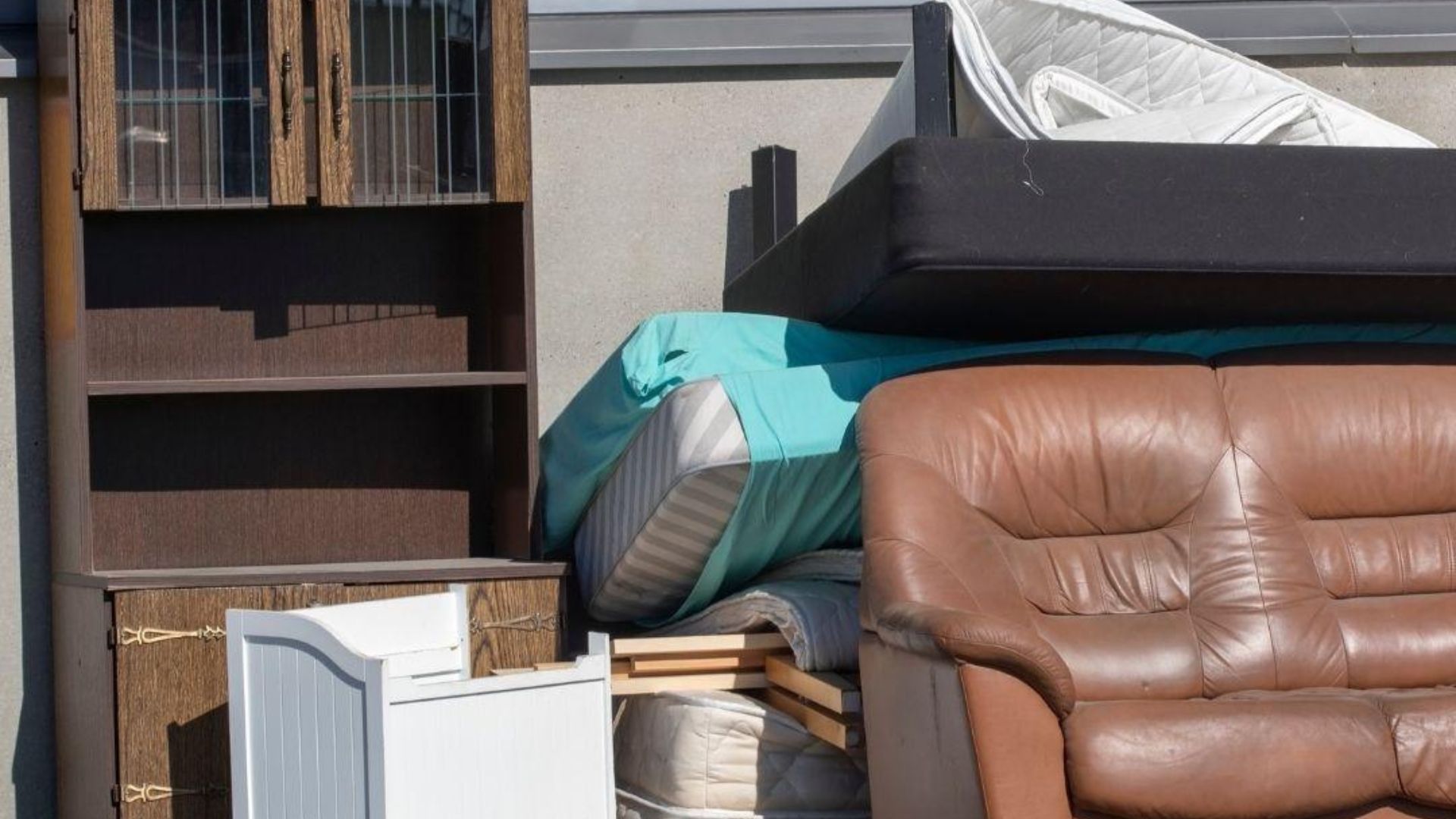 Office furniture and equipment prepared for commercial junk removal